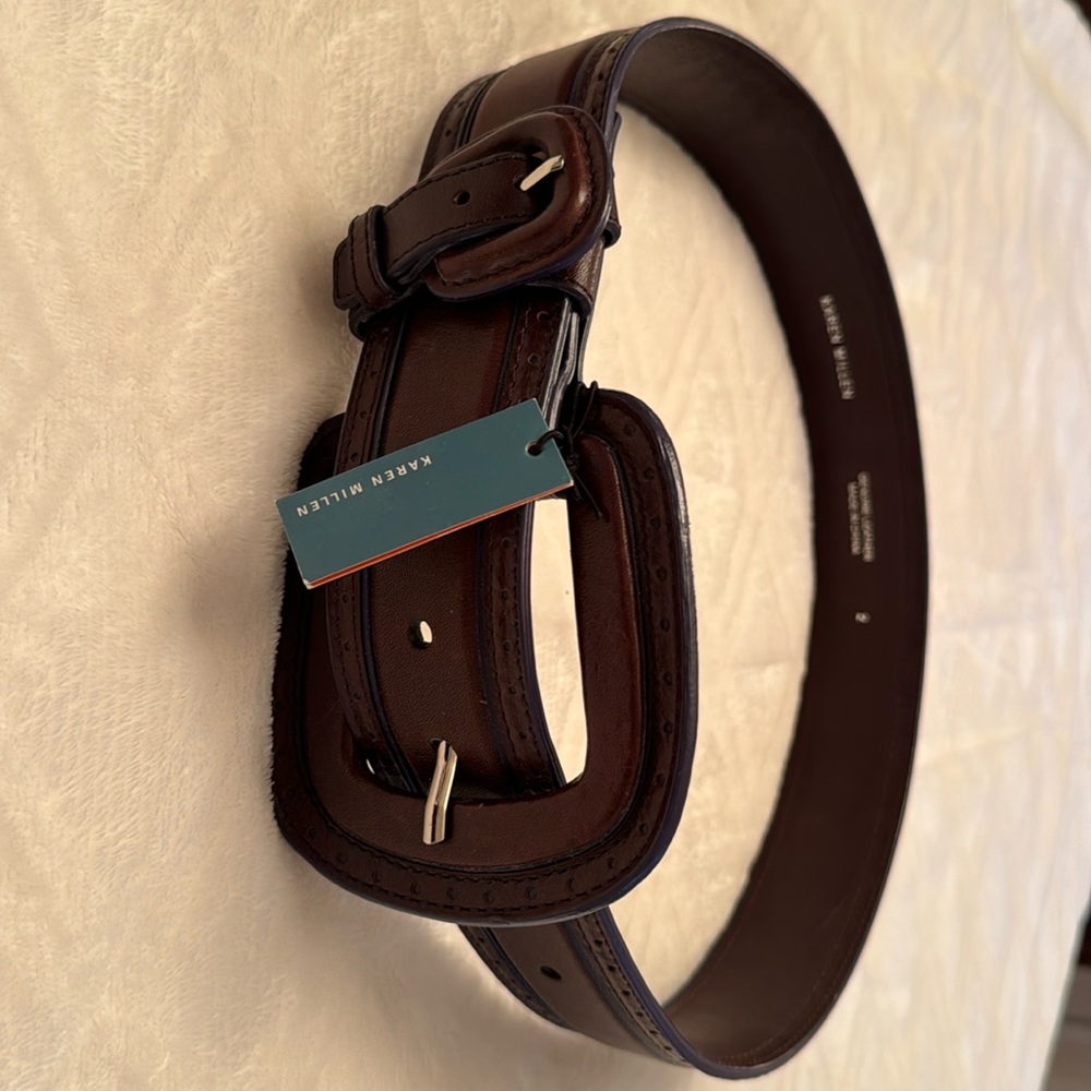 Brown leather Karen Millen belt